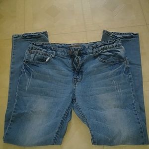 Mens Slim straight blue jeans